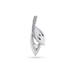 Pandantiv din aur alb cu pietre Cubic Zirconia Incolor