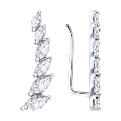 Cercei din argint  cu pietre Cubic Zirconia Incolor