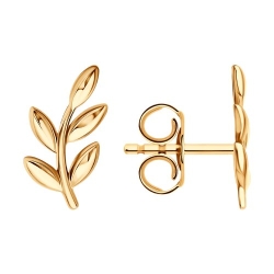 Серьги Пусеты из красного золота без камней