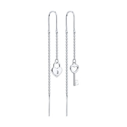 Серьги Продёвки из серебра без камней