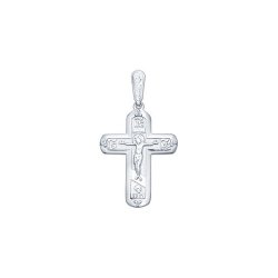 Cruce din argint  cu pietre Cubic Zirconia Incolor