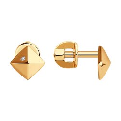 Cercei Pusete din aur roșu cu pietre Cubic Zirconia Incolor
