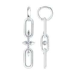 Cercei Creole din argint cu Cubic Zirconia Incolor