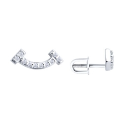 Cercei Pusete din argint  cu pietre Cubic Zirconia Incolor