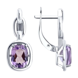 Cercei din argint  cu pietre Ametist