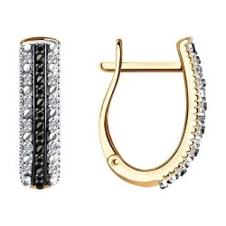 Cercei din aur roșu cu Diamant, Diamant negru