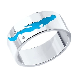 Inel din argint  cu pietre Cubic Zirconia Incolor, Emailare