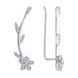 Cercei din argint  cu pietre Cubic Zirconia Incolor