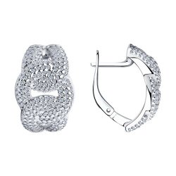 Cercei din argint  cu pietre Cubic Zirconia Incolor