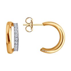 Cercei Pusete din aur roșu cu pietre Cubic Zirconia Incolor