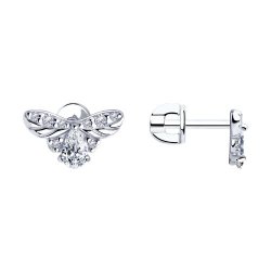 Cercei Pusete din argint  cu pietre Cubic Zirconia Incolor