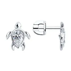 Cercei Pusete din argint cu Cubic Zirconia Incolor