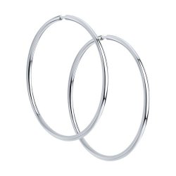 Серьги Конго из серебра без камней