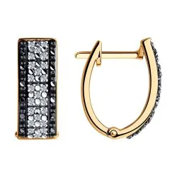 Cercei din aur roșu cu Diamant, Diamant negru