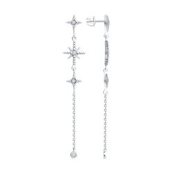 Cercei Pusete din argint  cu pietre Cubic Zirconia Incolor