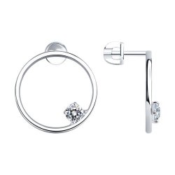 Cercei Pusete din argint  cu pietre Cubic Zirconia Incolor