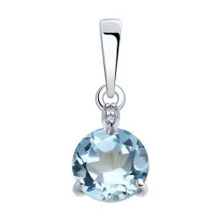 Pandantiv din argint cu Cubic Zirconia Incolor, Topaz albastru