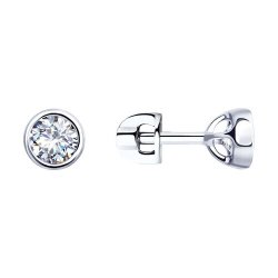 Cercei Pusete din argint  cu pietre Cubic Zirconia Incolor