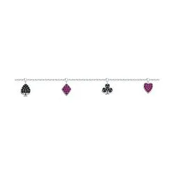 Brățară din argint cu Cubic Zirconia Negru, Corindon (rubin)