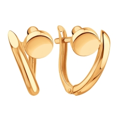 Cercei din aur roșu fără pietre