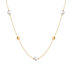 Colier din aur roșu cu Perla Albă