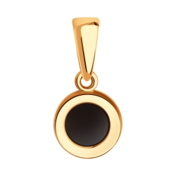 Pandantiv din aur roșu cu pietre Onix negru
