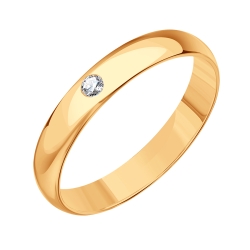 Verighetă din aur roșu cu pietre Diamant