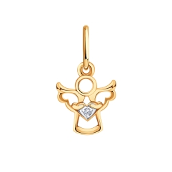 Подвеска из красного золота с камнями Фианит