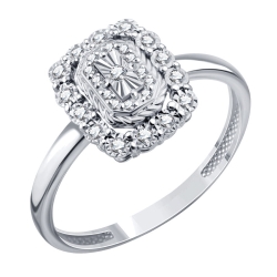 Inel din aur alb cu pietre Diamant