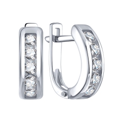 Cercei din aur roșu cu pietre Diamant