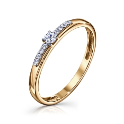 Inel din aur roșu cu pietre Cubic Zirconia Incolor