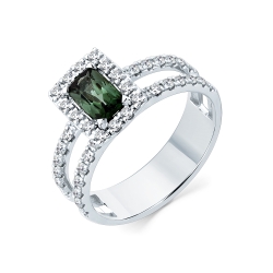 Inel din aur alb cu pietre Diamant,