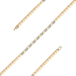 Brățară din aur alb și roșu cu pietre Diamant
