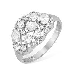 Inel din argint  cu pietre Cubic Zirconia Incolor