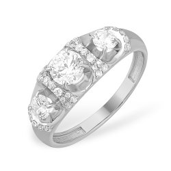 Inel din argint  cu pietre Cubic Zirconia Incolor