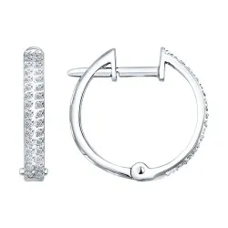 Cercei Creole din aur alb cu Diamant