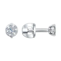 Cercei Pusete din aur alb cu Diamant