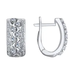 Cercei din aur alb cu Diamant