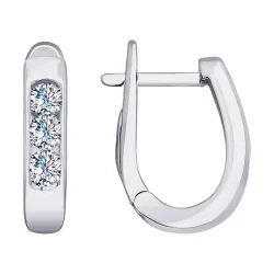 Cercei din aur alb cu Diamant