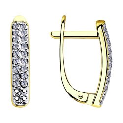 Cercei din aur galben cu pietre Diamant