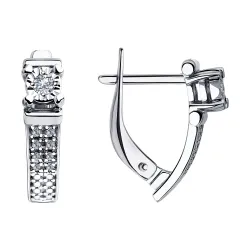 Cercei din aur alb cu Diamant