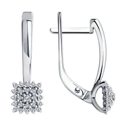 Cercei din aur alb cu Diamant