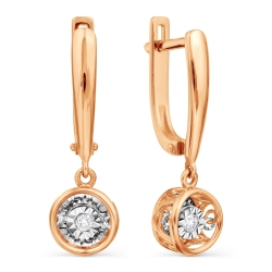 Cercei Suspendați din aur roșu cu pietre Diamant