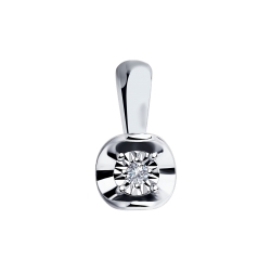 Pandantiv din aur alb cu pietre Diamant