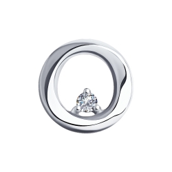 Pandantiv din aur alb cu pietre Diamant