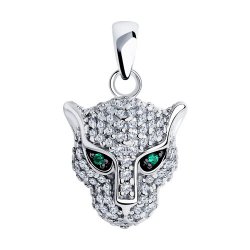 Pandantiv din argint  cu pietre Cubic Zirconia Incolor, Cubic Zirconia Verde