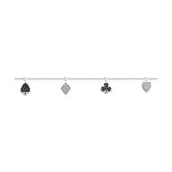 Brățară din argint cu Cubic Zirconia Incolor, Cubic Zirconia Negru