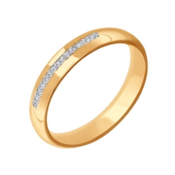 Verighetă din aur roșu cu pietre Cubic Zirconia Incolor