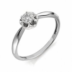 Inel din aur alb cu pietre Diamant