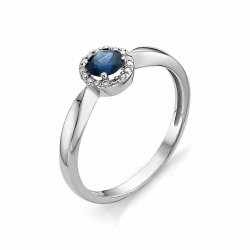 Inel din aur alb cu pietre Diamant, Safir